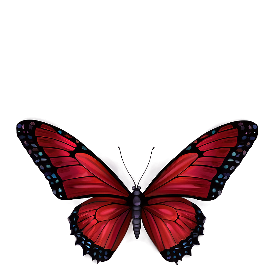 Red Butterfly Illustration Png 06122024