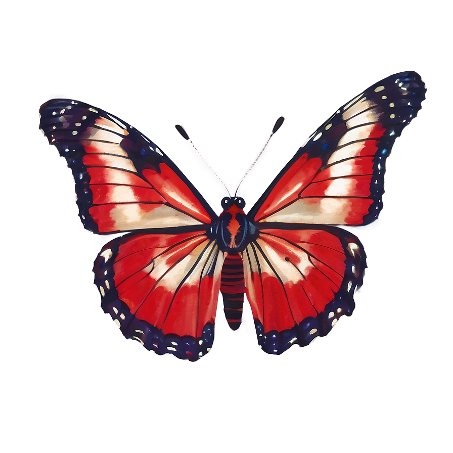 Red Butterfly In Garden Png Bpu29