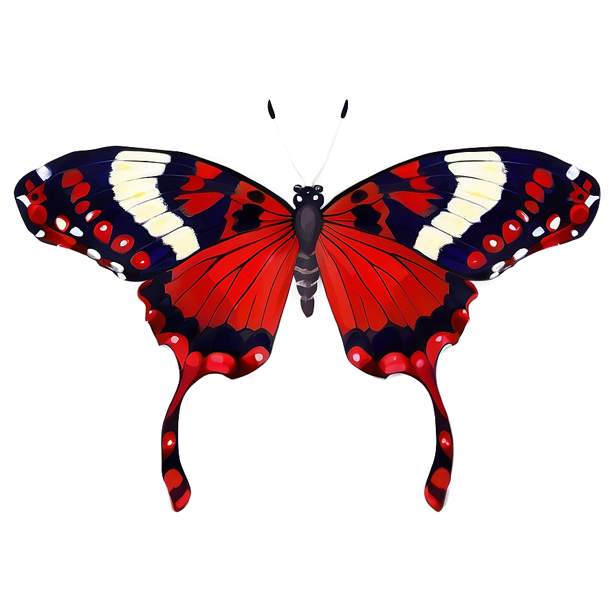 Red Butterfly Side View Png Mlt41