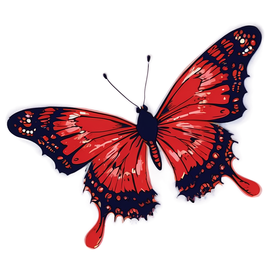 Red Butterfly Silhouette Png 06122024