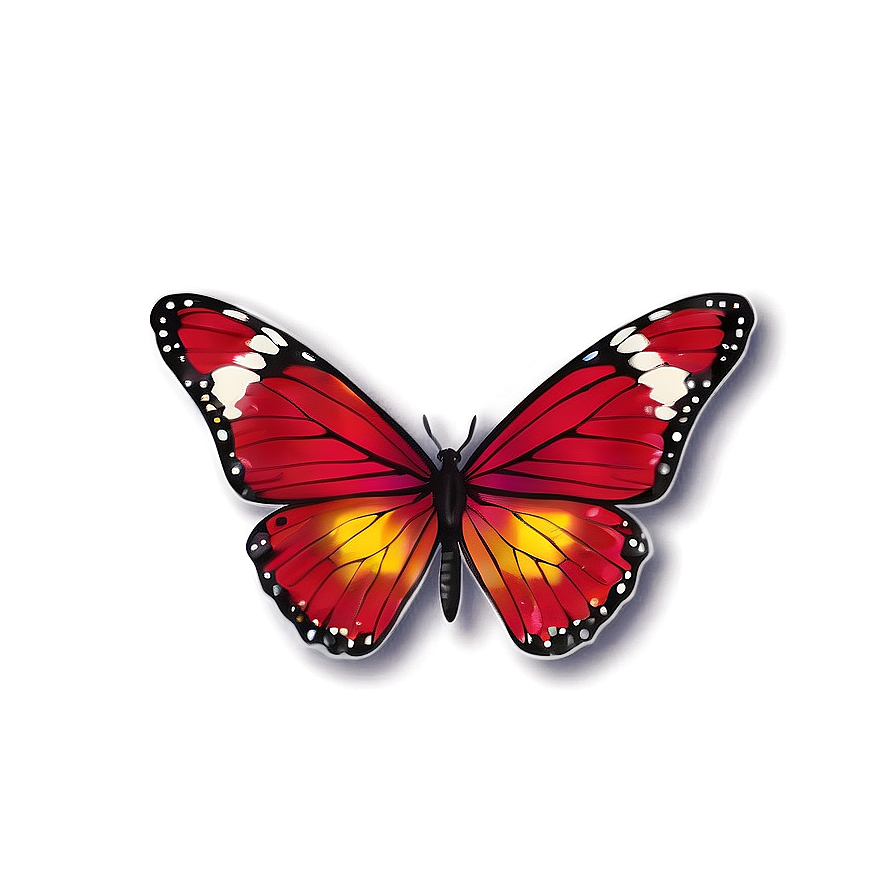 Red Butterfly Sticker Png 06122024