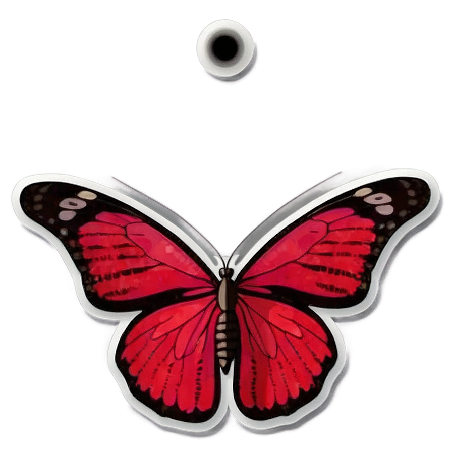 Red Butterfly Sticker Png 10