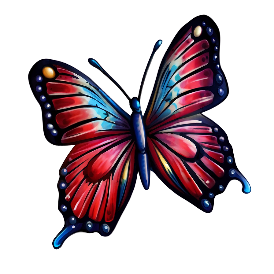 Red Butterfly Tattoo Design Png 2