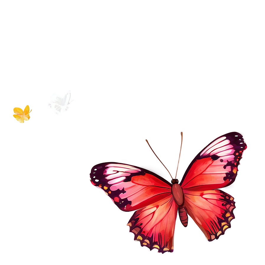 Red Butterfly Top View Png Phn82