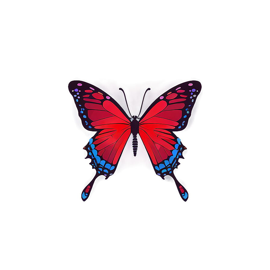 Red Butterfly Vector Png 06122024