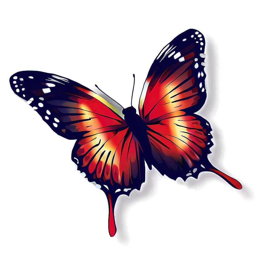 Red Butterfly Vector Png Trd