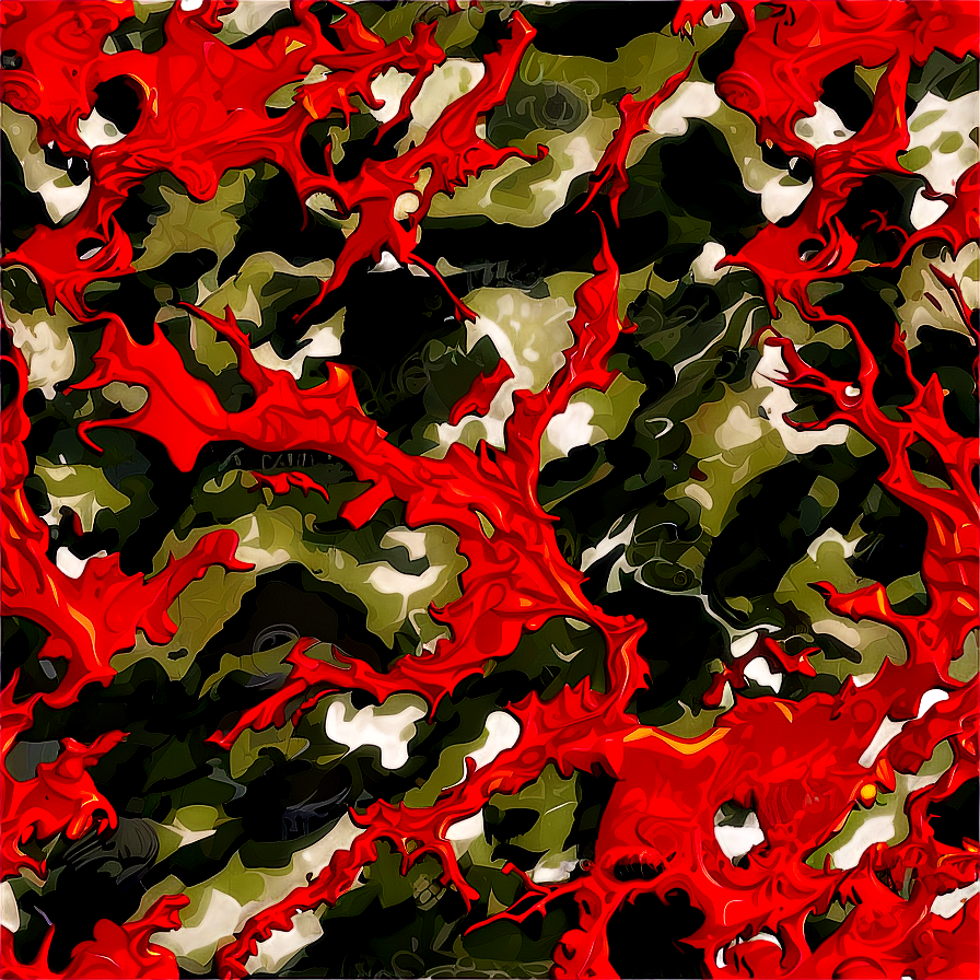 Red Camouflage Style Png Ewd