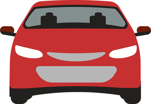 Red Car Front View Vector