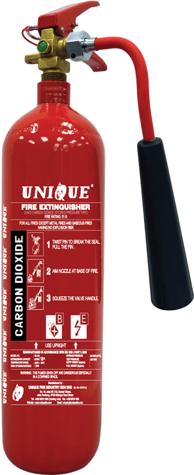 Red Carbon Dioxide Fire Extinguisher