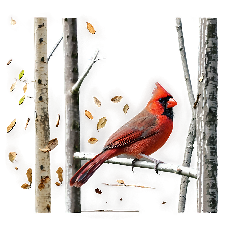 Red Cardinal In Autumn Png 88