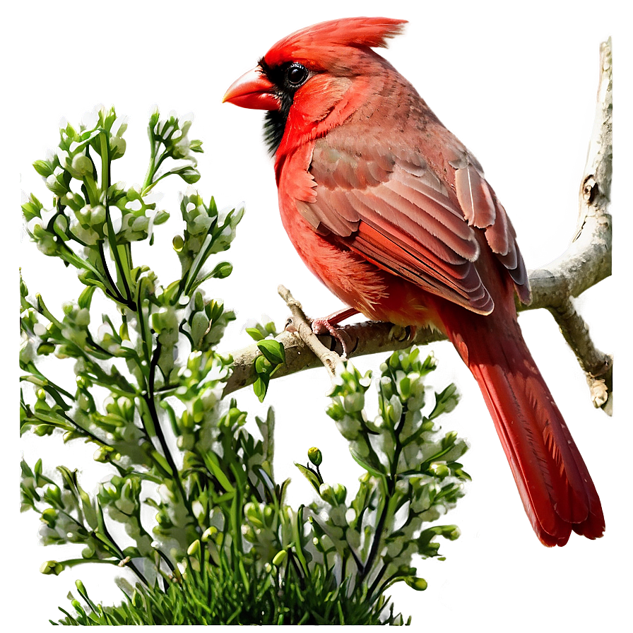 Red Cardinal In Spring Png 06292024