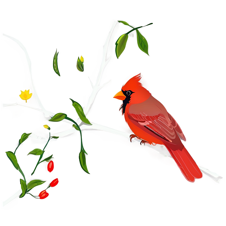 Red Cardinal In Spring Png Sqp