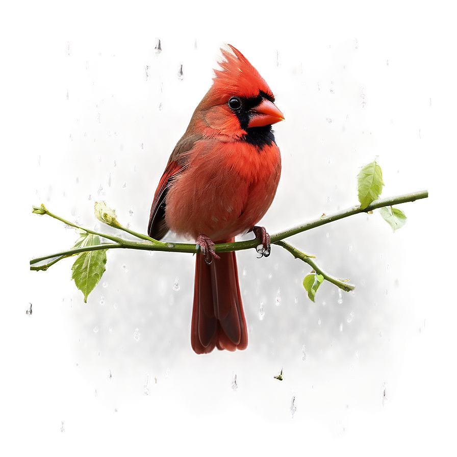 Red Cardinal In The Rain Png 06292024