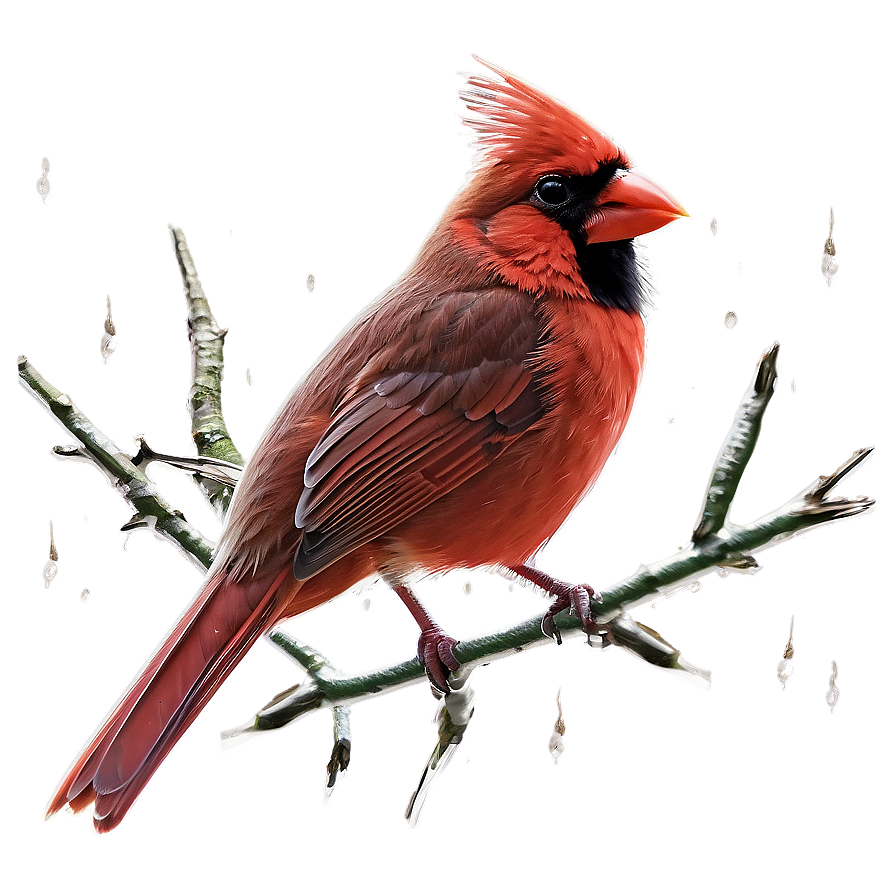 Red Cardinal In The Rain Png Lmg