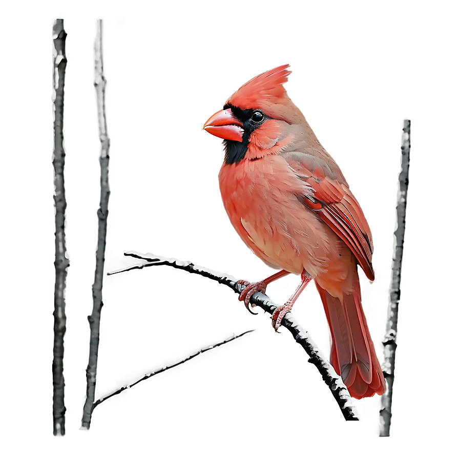 Red Cardinal Outline Png Pxe99