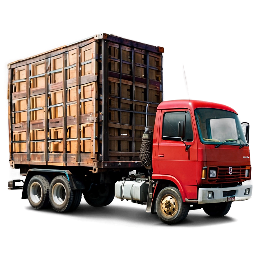 Red Cargo Truck Png Qhe1