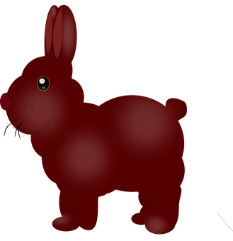 Red Cartoon Bunny Black Background