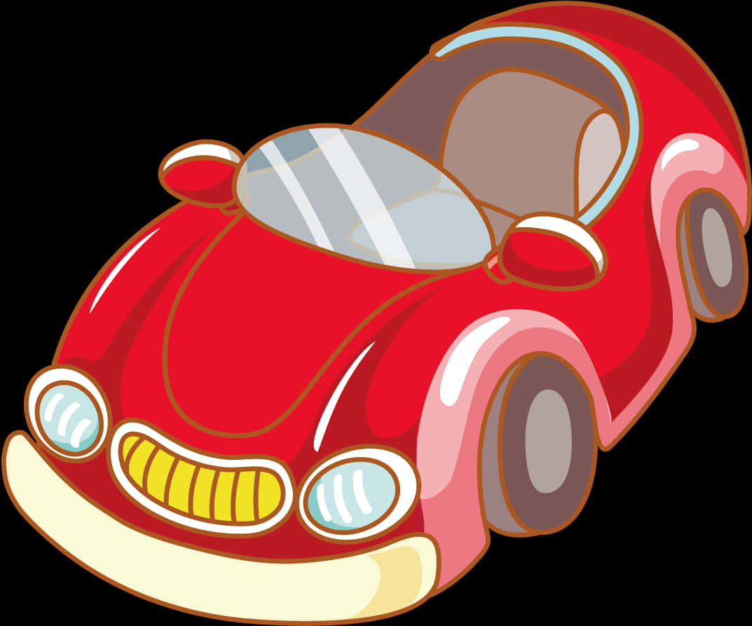 Red Cartoon Car Vector