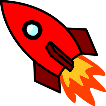 Red Cartoon Rocket Clipart