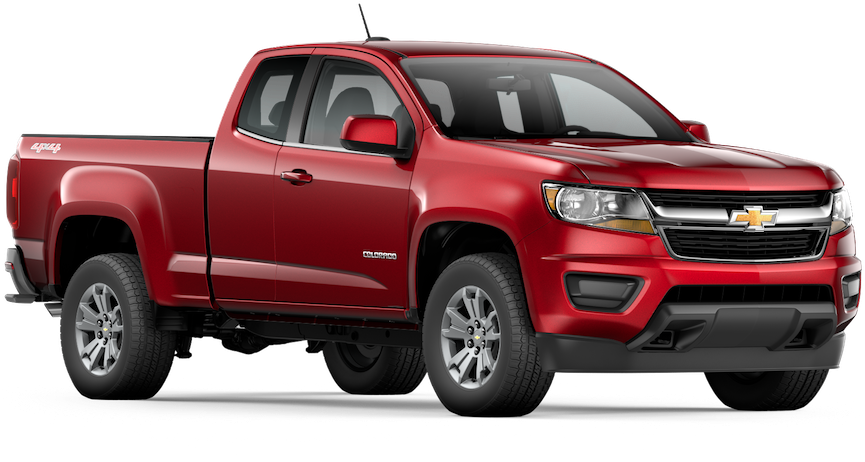 Red Chevrolet Colorado Pickup Truck