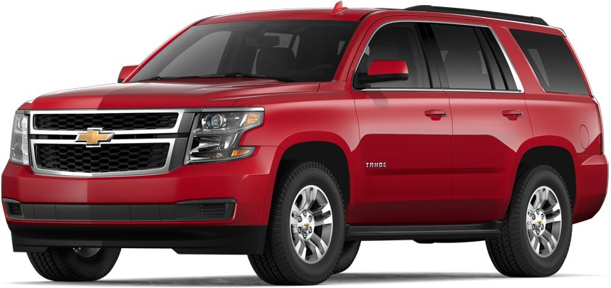 Red Chevrolet Tahoe S U V Profile View