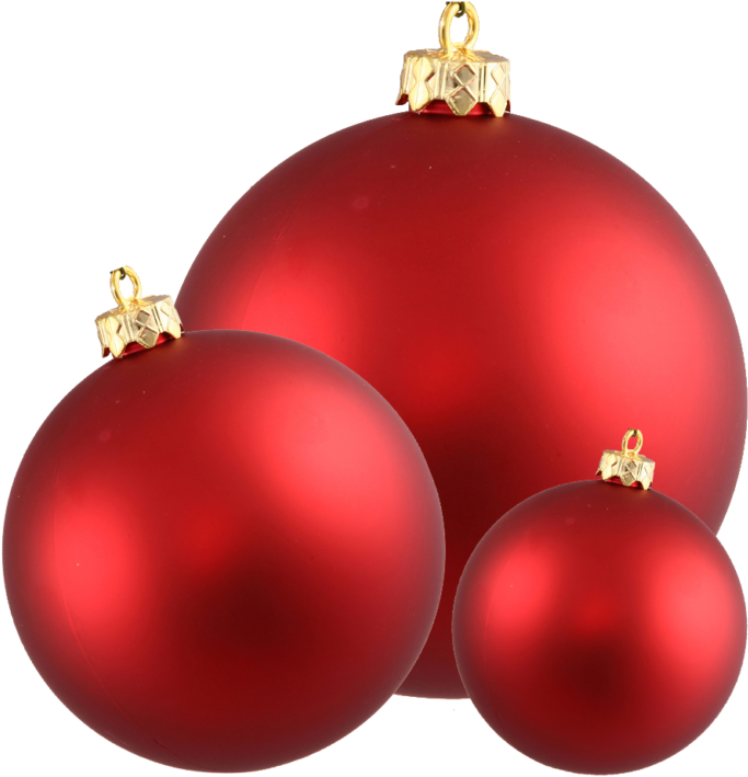 Red Christmas Baubles Transparent Background