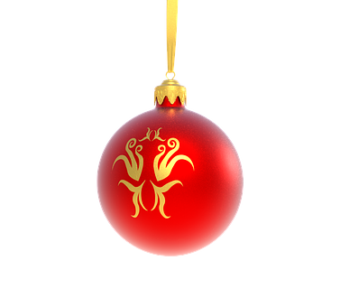 Red Christmas Ornamentwith Golden Design