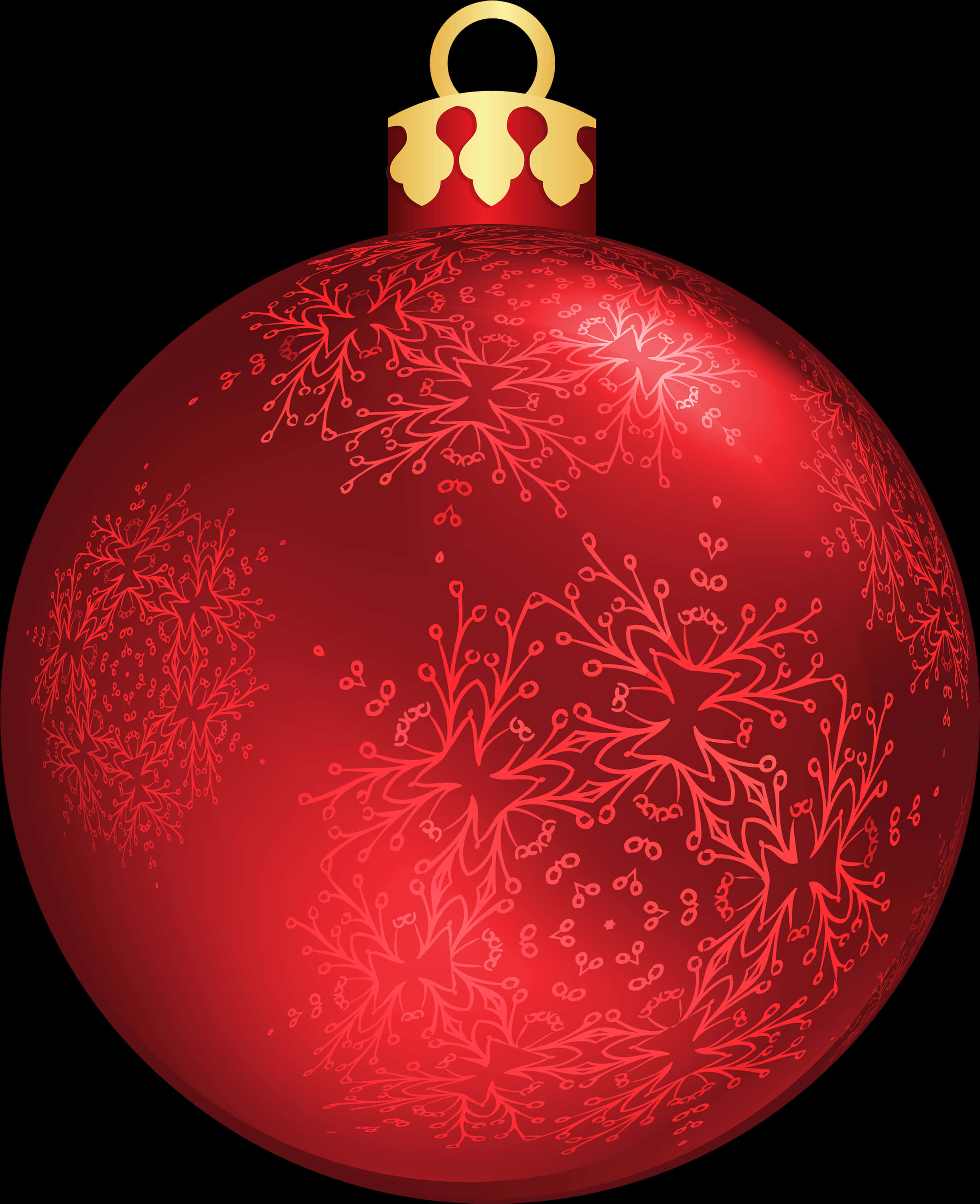 Red Christmas Ornamentwith Snowflake Patterns