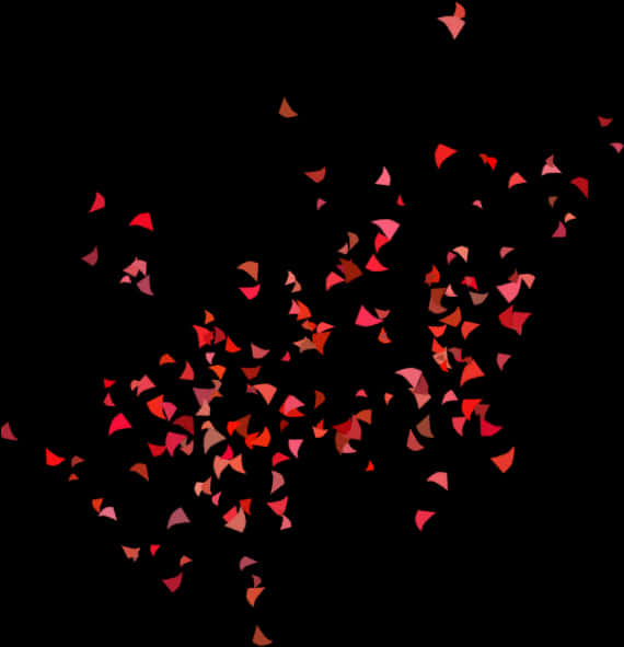 Red Confetti Scatteron Black Background