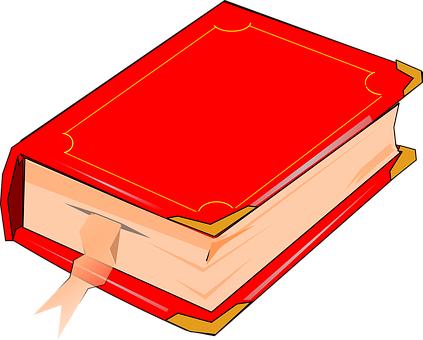 Red Cover Book Cartoon