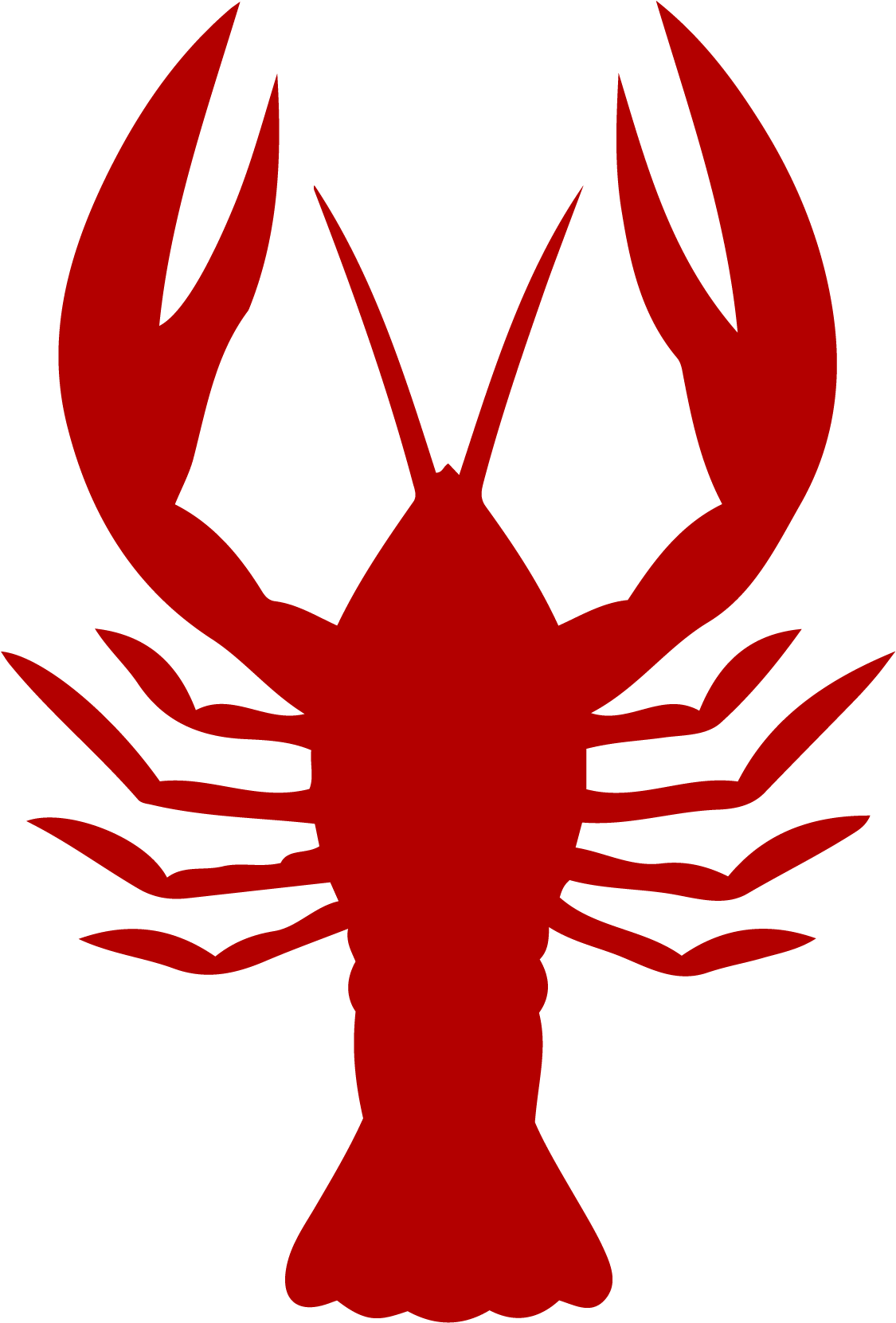 Red Crayfish Silhouette Graphic