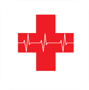 Red Cross E K G Symbol