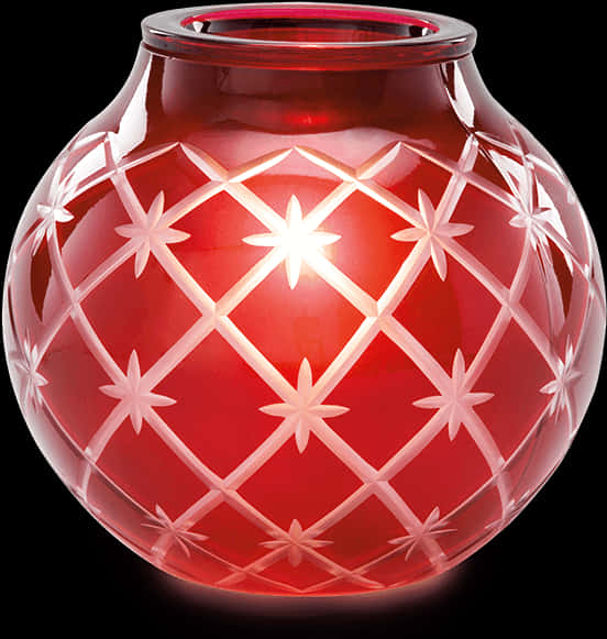 Red Crystal Vase Glow