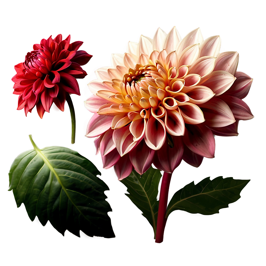 Red Dahlia Flowers Png 31