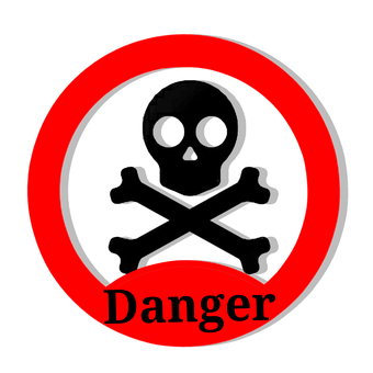 Red Danger Sign Black Background