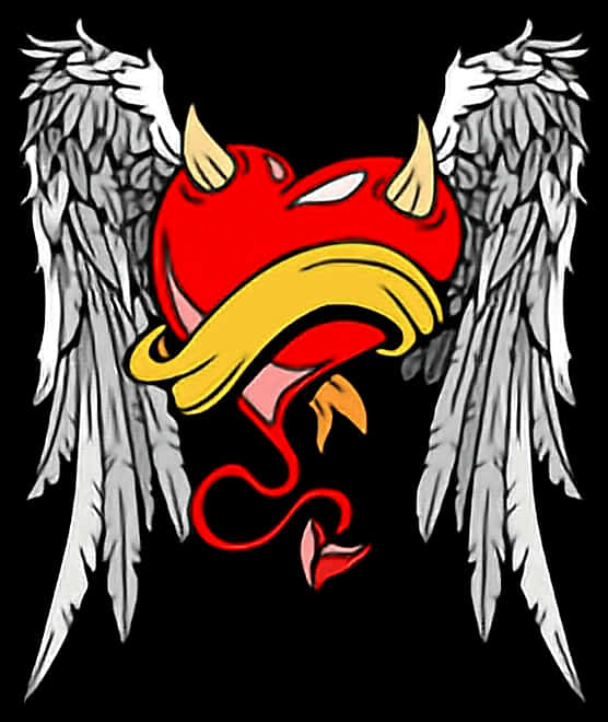 Red Devil Angel Wings Artwork