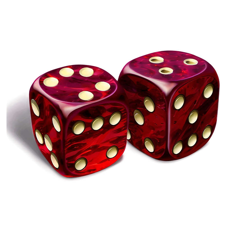 Red Dice With Gold Edges Png 06132024