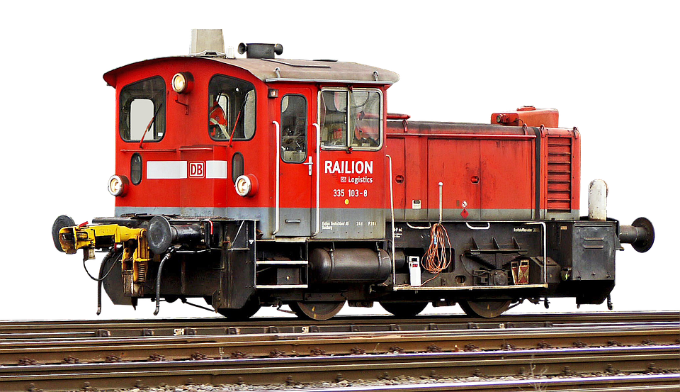 Red Diesel Shunting Locomotive