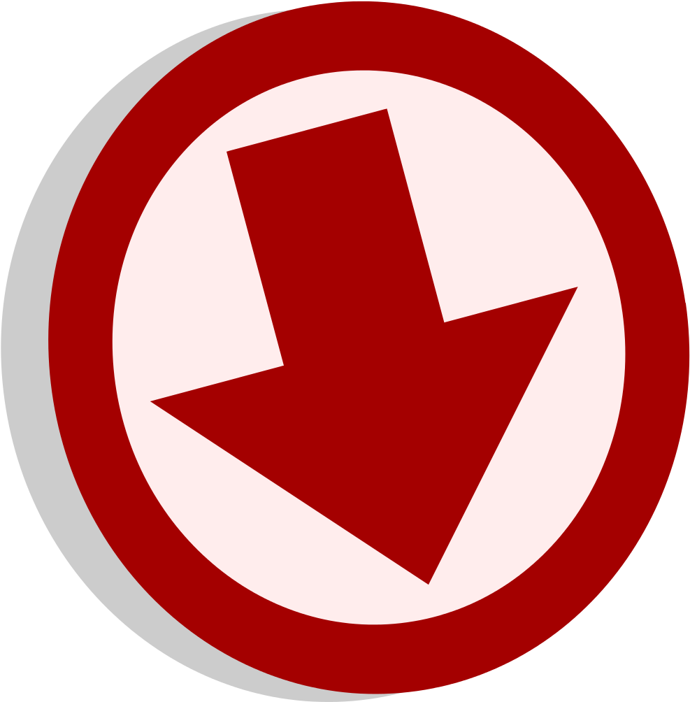 Red Down Arrow Sign