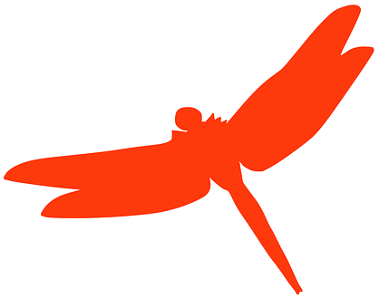 Red Dragonfly Silhouette