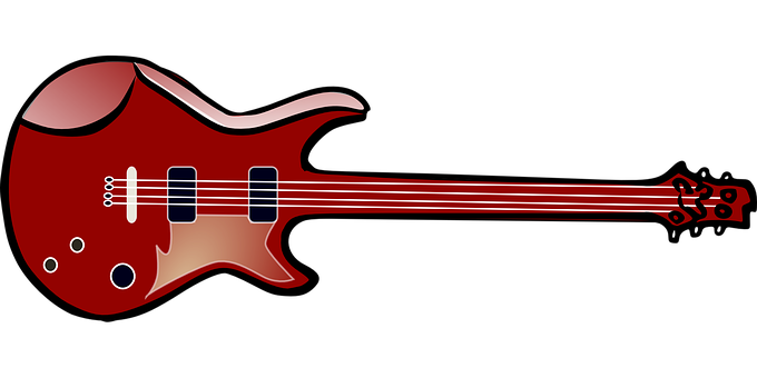 Red Electric Bass Guitar