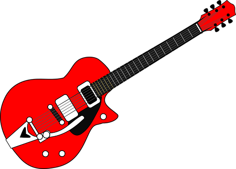 Red Electric Guitar Illustration