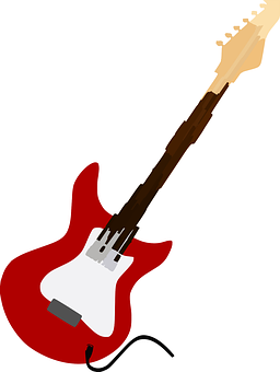 Red Electric Guitar Illustration