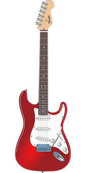 Red Electric Guitar Illustration