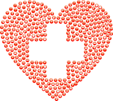 Red Emoji Heart Pattern