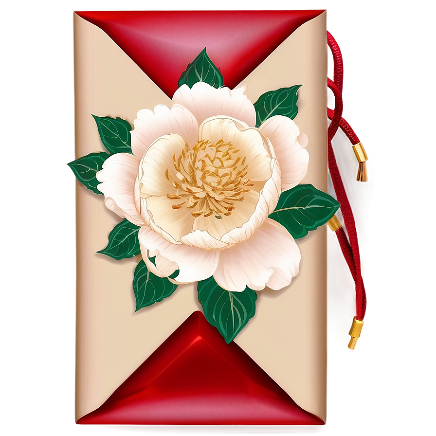 Red Envelope With Peony Design Png 18