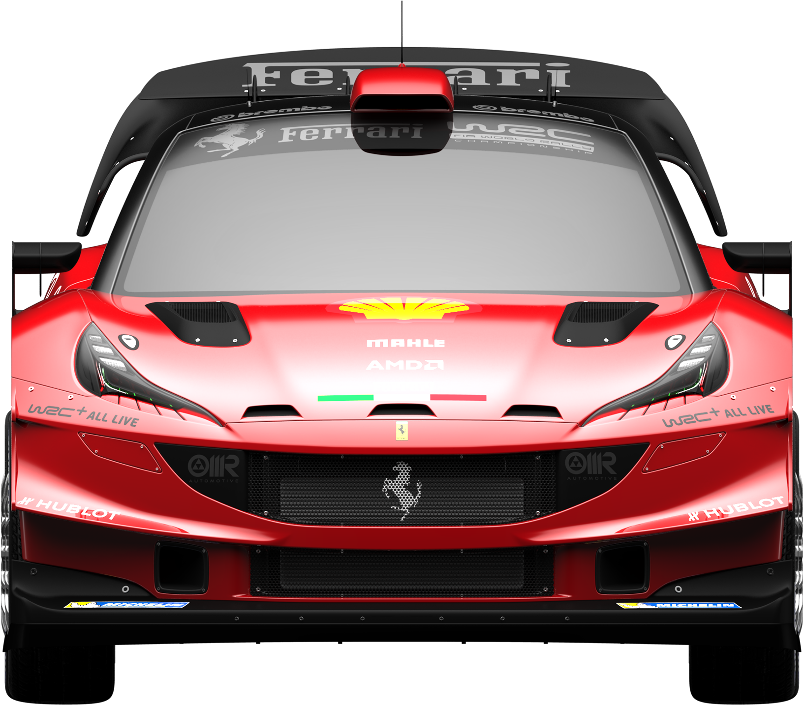 Red Ferrari Racecar Front View