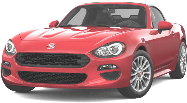 Red Fiat124 Spider Convertible