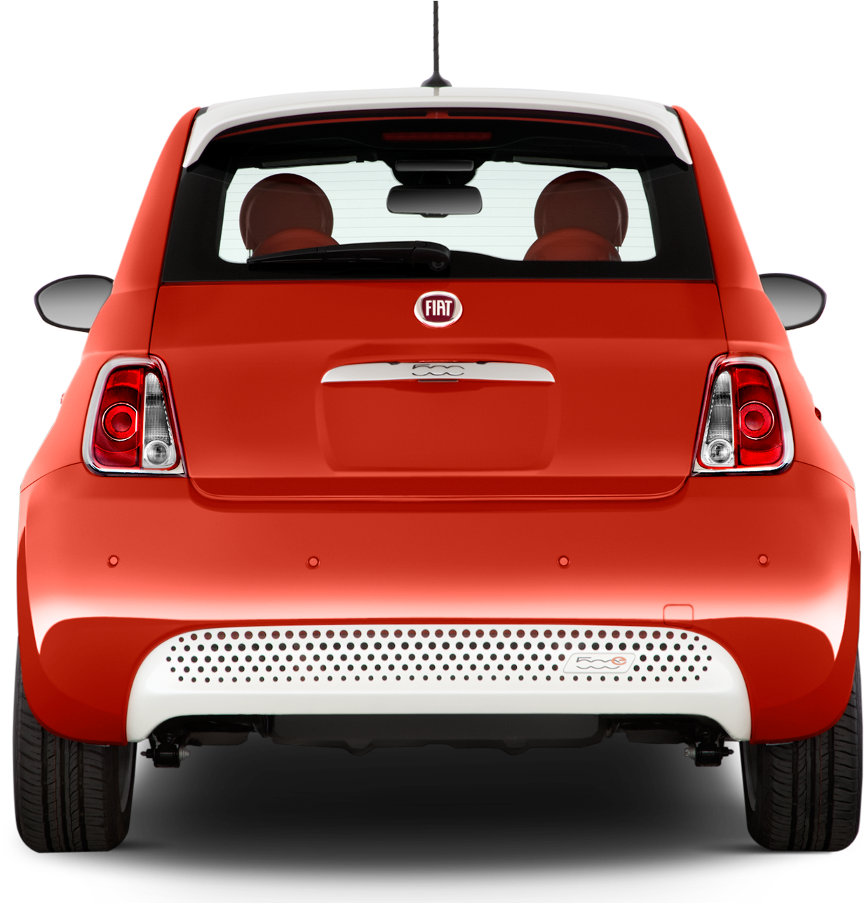 Red Fiat500 Rear View