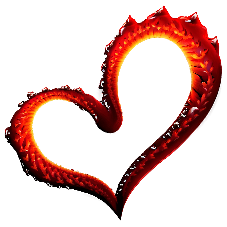 Red Fire Heart Shape Png 63